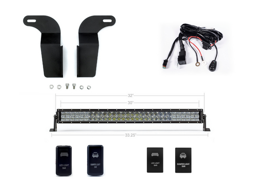 Cali Raised 32" Lower Bumper Hidden LED Light Bar Brackets Kit | '05 - '15 Tacoma