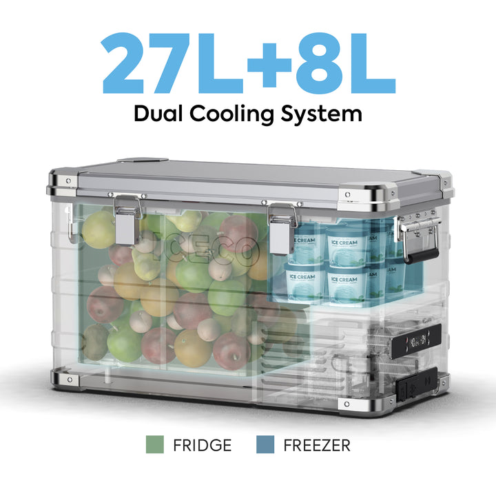 APL35 Dual Zone Aluminum Refrigerator| ICECO | 35 LT