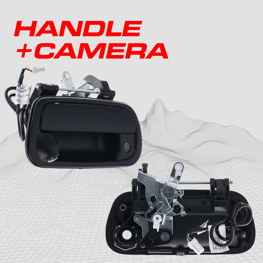 Toyota Tundra (2000-2006) Smooth Primed Black Replacement Tailgate Handle with Backup Camera (Ready to Paint)