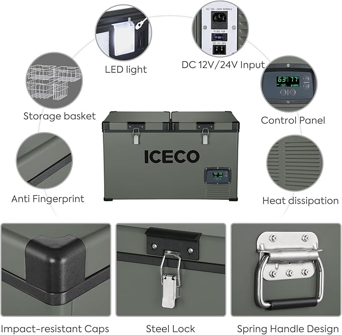 ICECO VL60 Dual-Zone Fridge Freezer with Cover | 60L