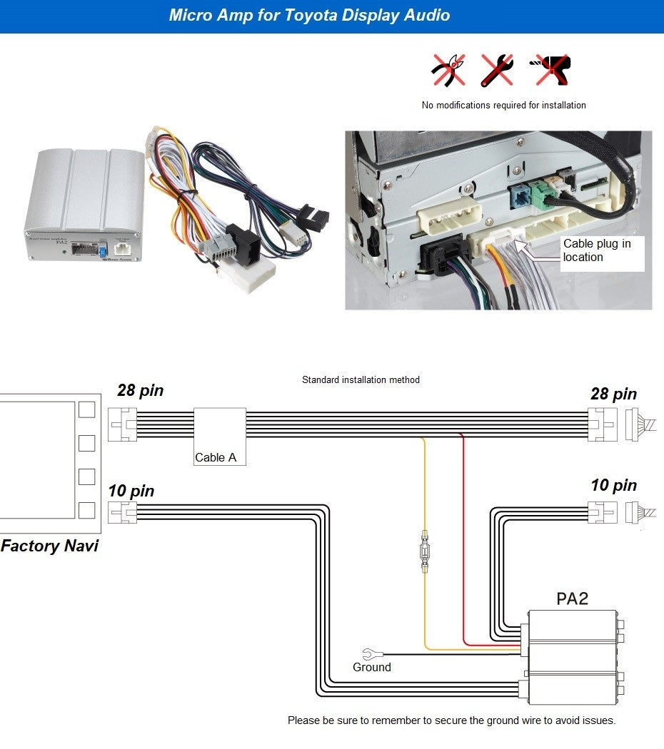 Beat-Sonic ENA-2T3 Plug & Play Encore Alpha Power Amplifier Kit | Select 2018+ Toyota/Lexus