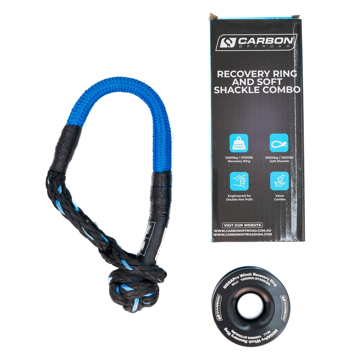 Carbon Offroad Recovery Ring & Soft Shackle Combo
