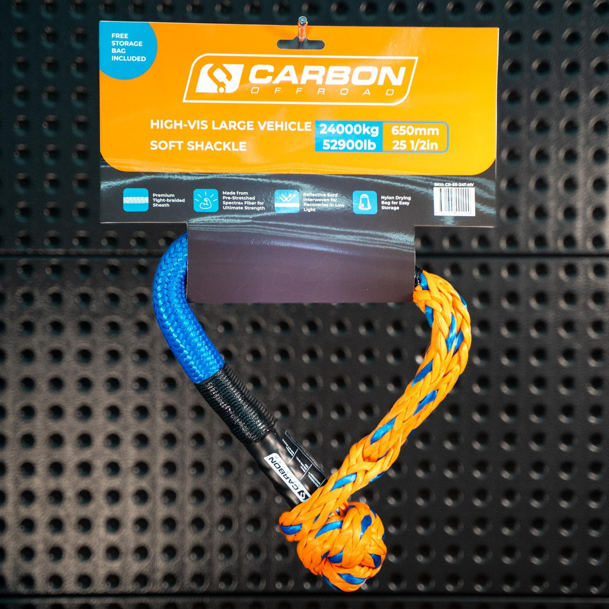 Carbon Offroad Large Vehicle High-Vis Soft Shackle | 24T