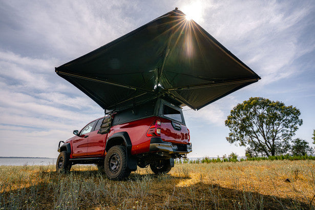 ironman 4x4 tent Ironman 4x4 - 270 Degree Deltawing Freestanding Awning Lefthand Side Unsupported