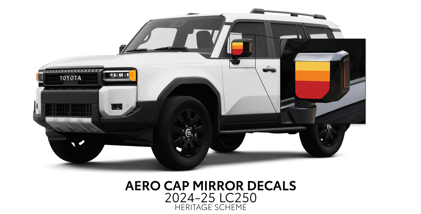 Taco Vinyl Land Cruiser 250 Aero Cap Mirror Decals | '24+ Land Cruiser