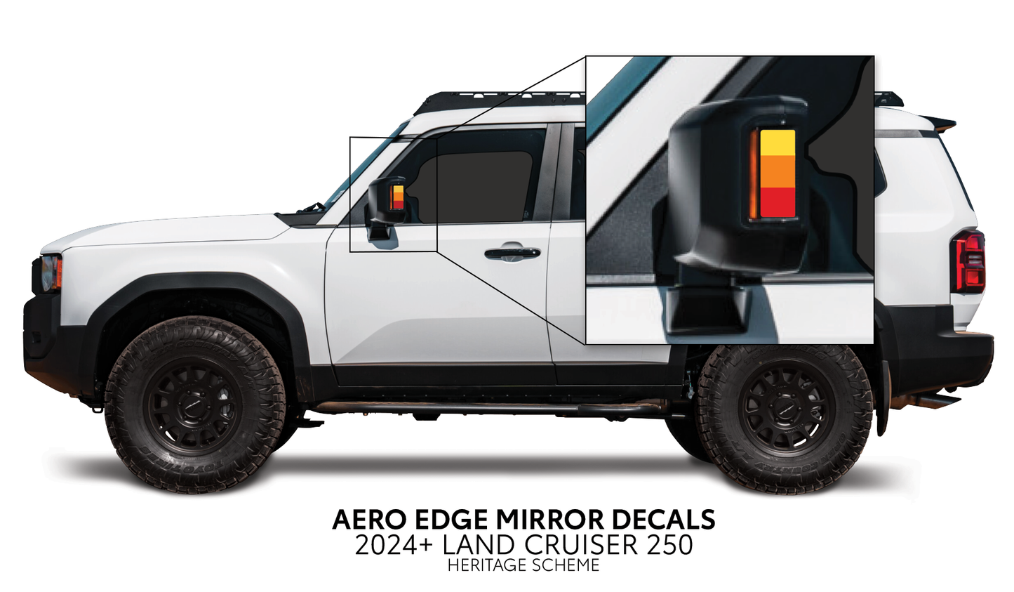 Taco Vinyl Land Cruiser 250 Aero Edge Mirror Decals | '24+ Land Cruiser