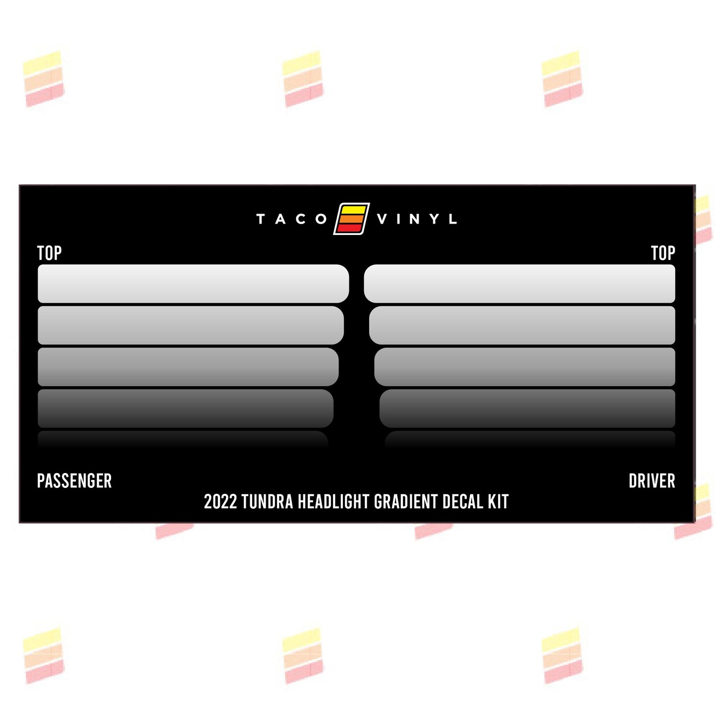 Taco Vinyl Tundra Headlight Gradient Decal Kit | '22+ Tundra