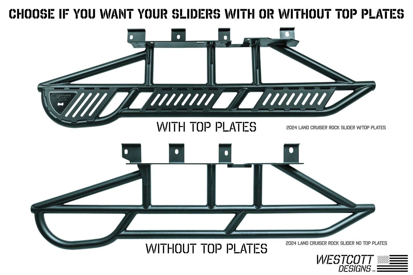 Westcott Designs Long Bed Rock Sliders | 2024+ Tacoma