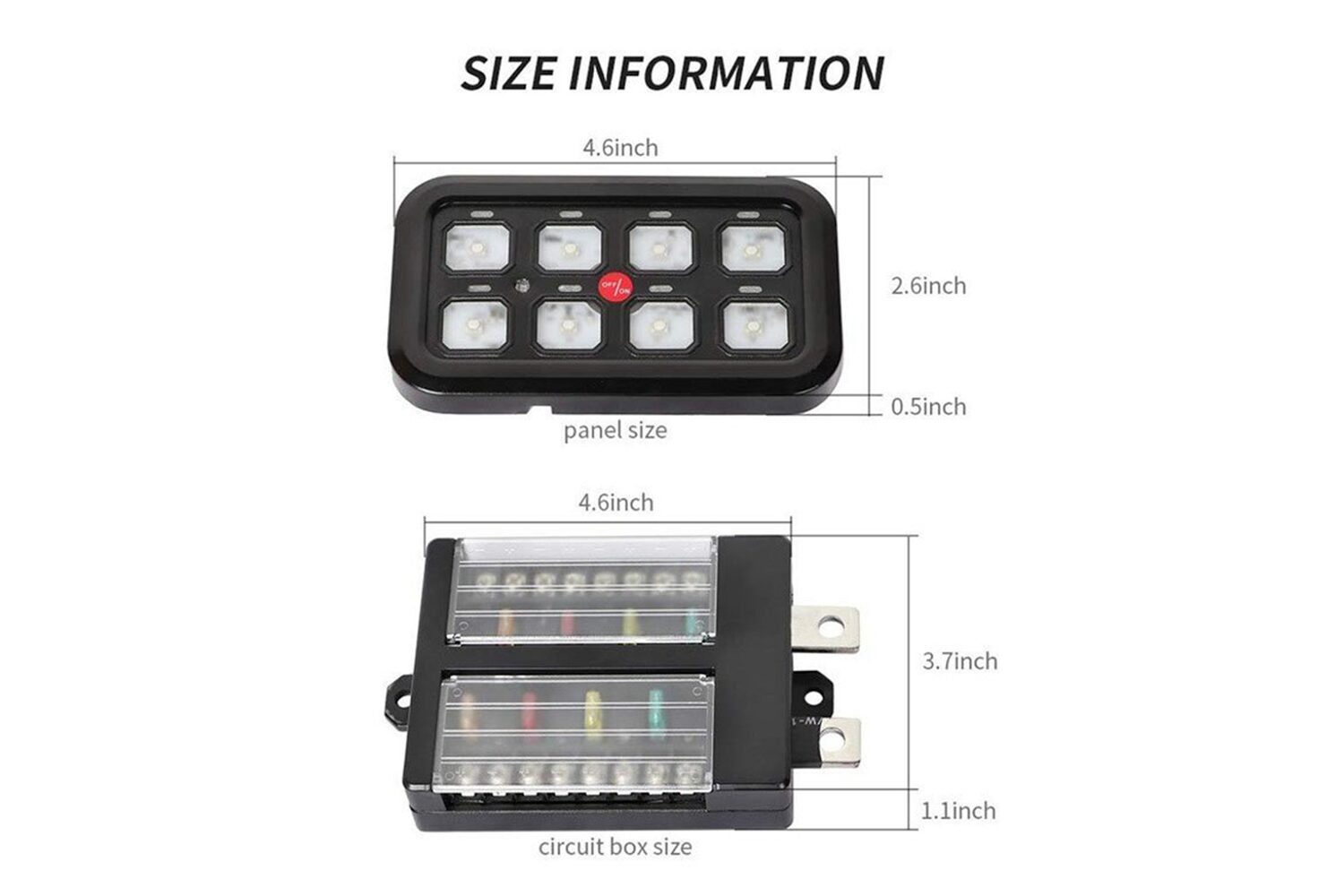 VEHICLE ACCESSORY 8 SWITCH CONTROL SYSTEM (BLUE BACKLIGHTING)