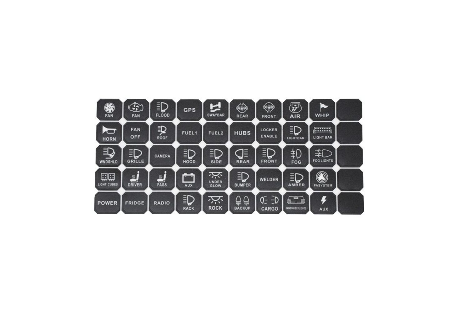 VEHICLE ACCESSORY 8 SWITCH CONTROL SYSTEM (BLUE BACKLIGHTING)