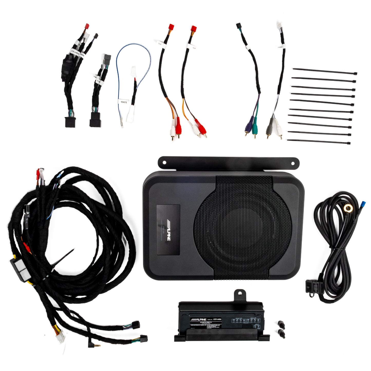 Alpine Plug & Play 6-Speaker, 4-Channel Amp & Powered Subwoofer Kit (8
