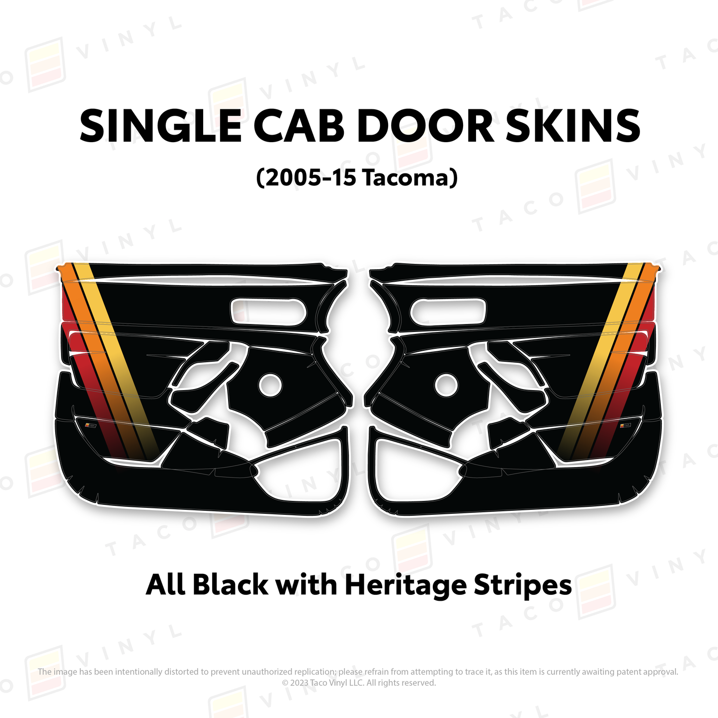 Taco Vinyl Tacoma Single Cab Door Skins | '05 - '15 Tacoma