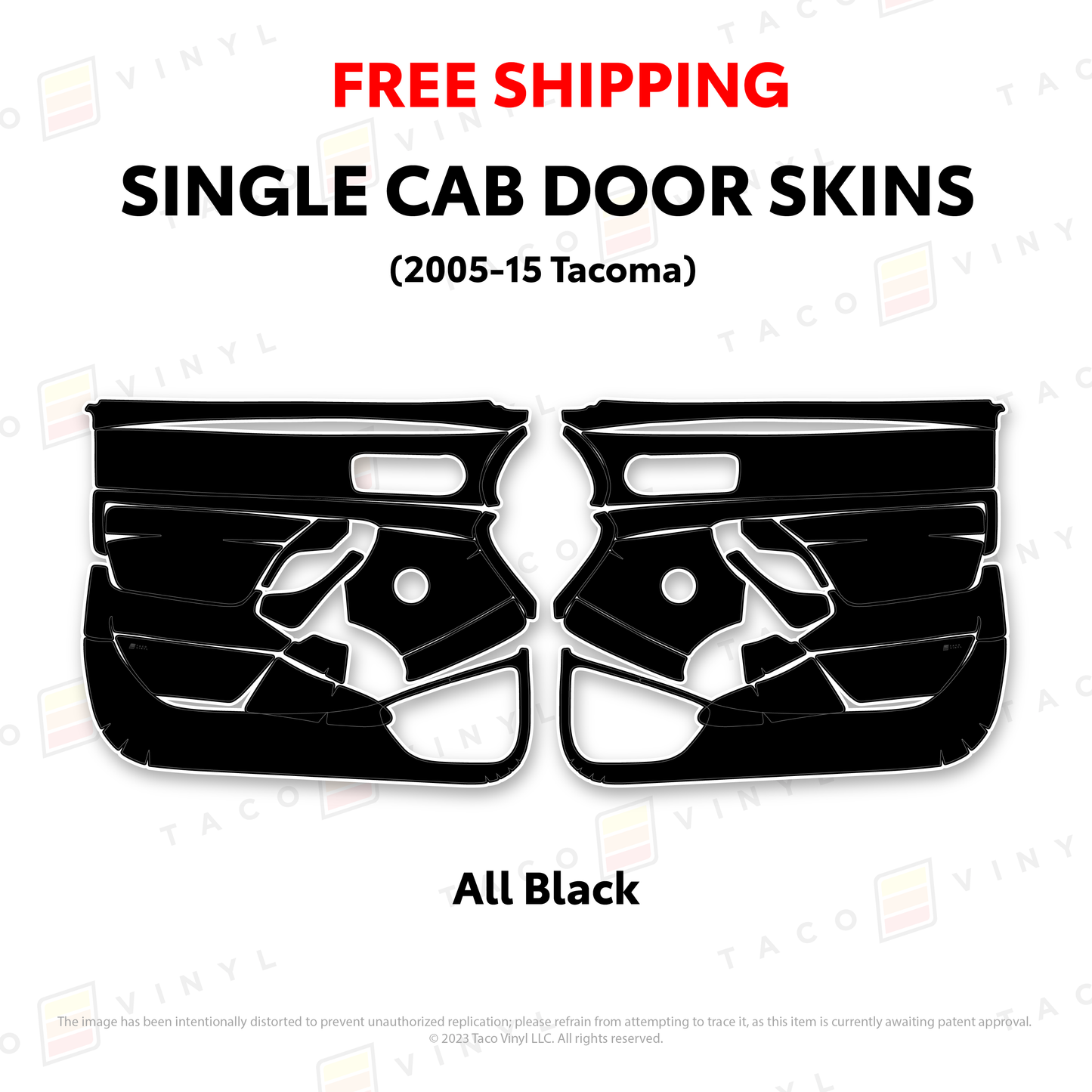 Taco Vinyl Tacoma Single Cab Door Skins | '05 - '15 Tacoma