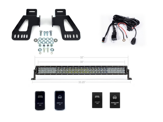 Cali Raised 32" Upper Grille LED Light Bar Brackets Kit | '16 - '23 Tacoma