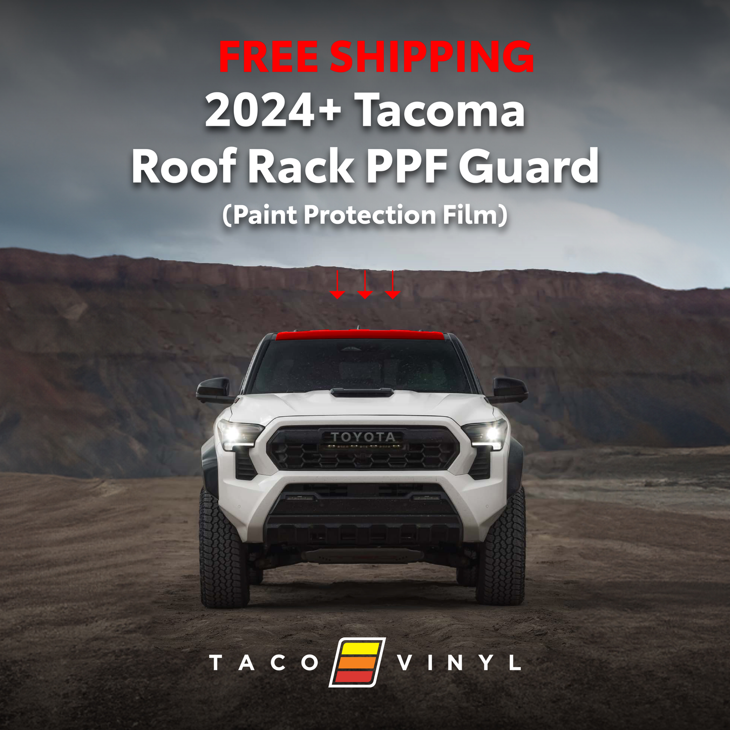 Taco Vinyl Tacoma PPF Roof Rack Guard | '24+ Tacoma