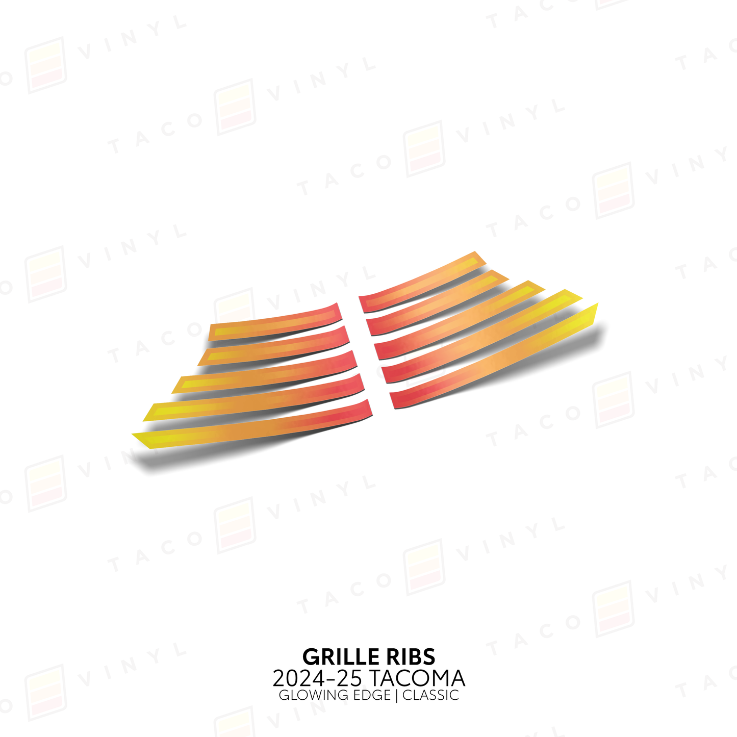 Taco Vinyl Tacoma Glowing Edge Grille Rib Decal | '24+ Tacoma