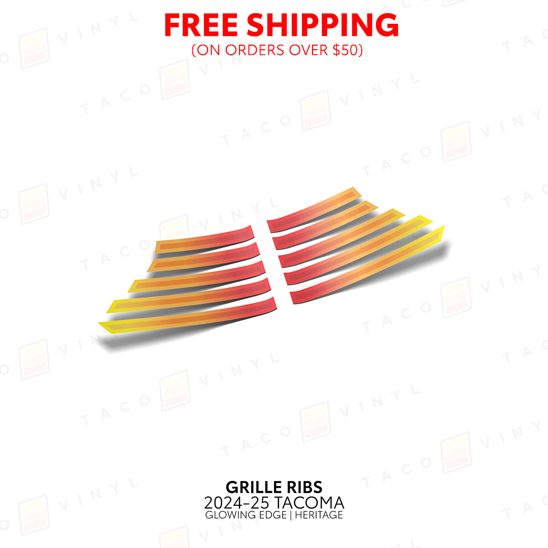 Taco Vinyl Tacoma Glowing Edge Grille Rib Decal | '24+ Tacoma