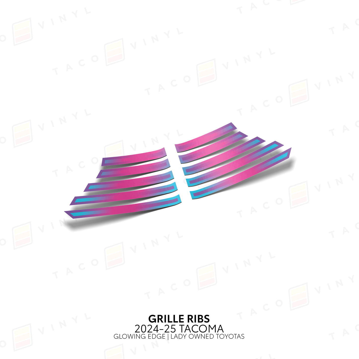 Taco Vinyl Tacoma Glowing Edge Grille Rib Decal | '24+ Tacoma