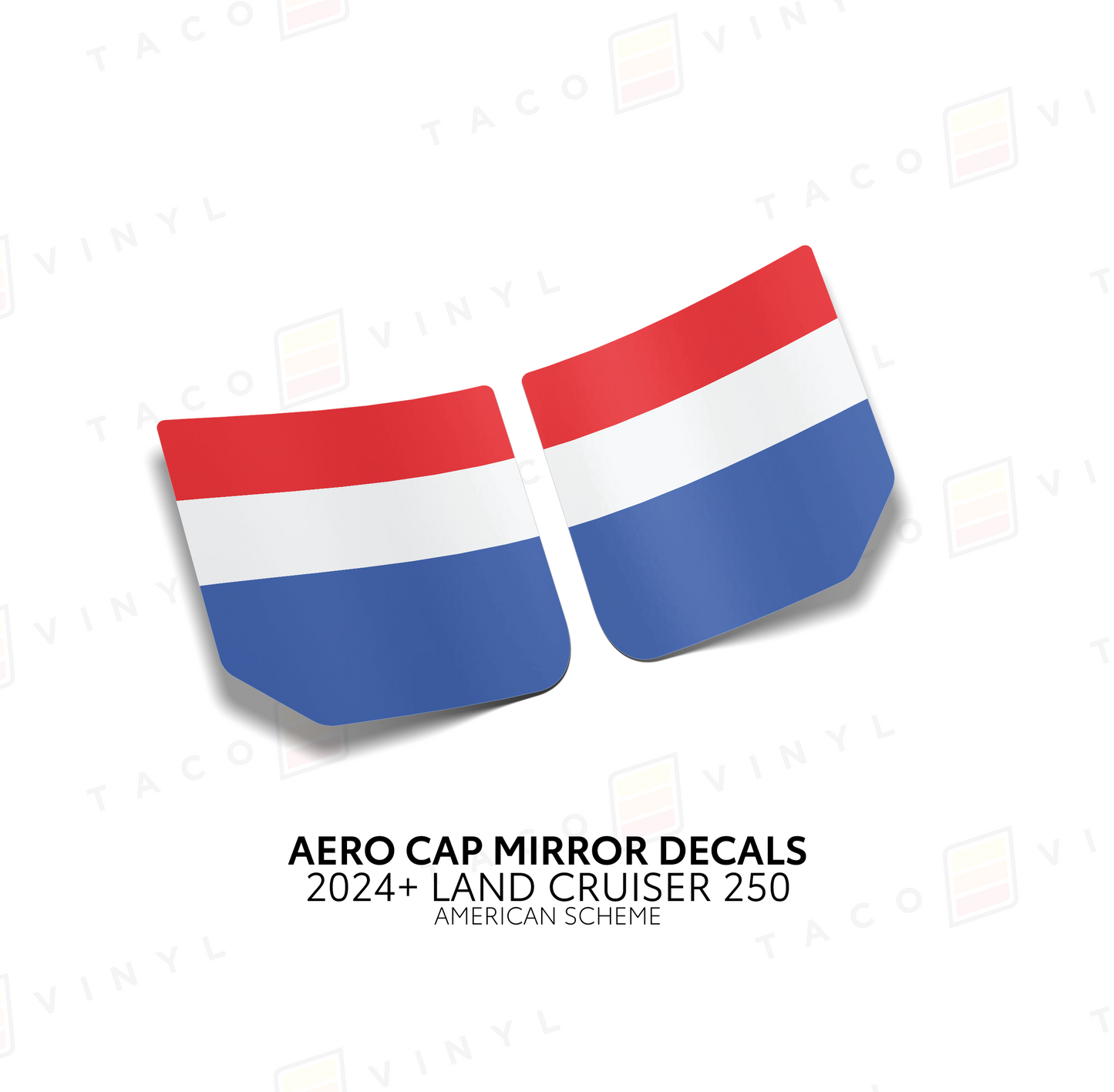 Taco Vinyl Land Cruiser 250 Aero Cap Mirror Decals | '24+ Land Cruiser