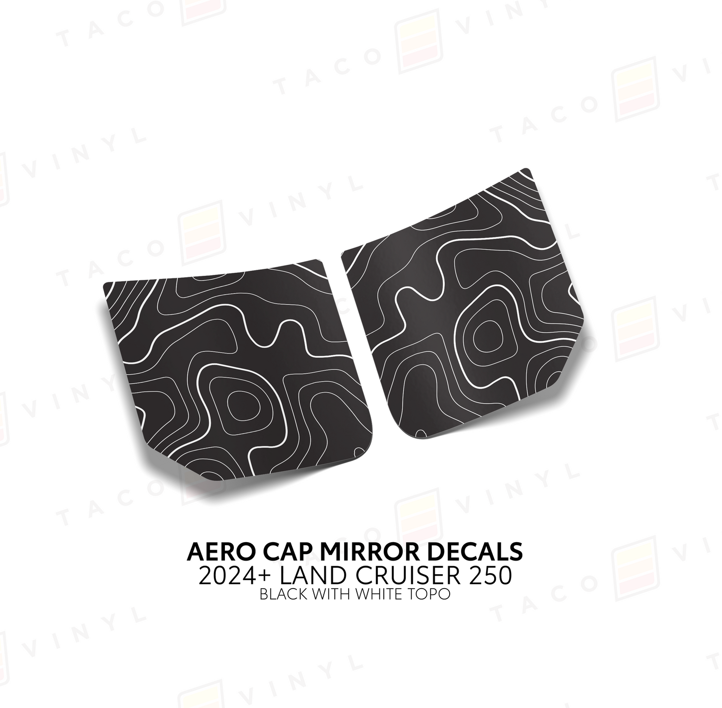 Taco Vinyl Land Cruiser 250 Aero Cap Mirror Decals | '24+ Land Cruiser