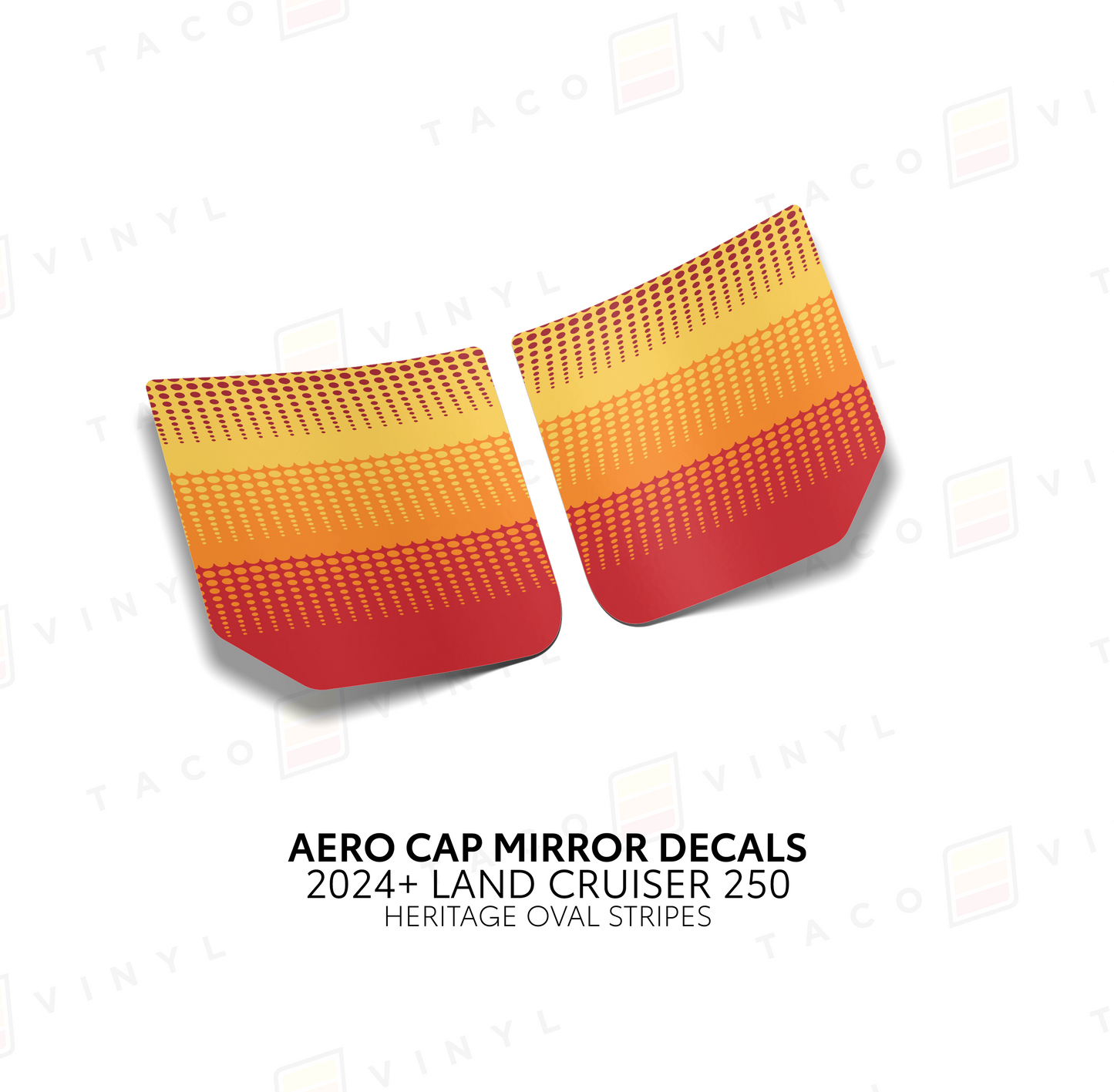 Taco Vinyl Land Cruiser 250 Aero Cap Mirror Decals | '24+ Land Cruiser