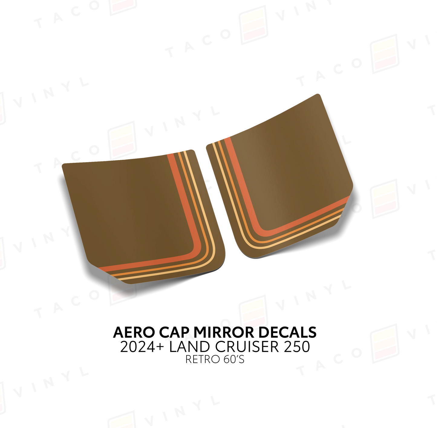 Taco Vinyl Land Cruiser 250 Aero Cap Mirror Decals | '24+ Land Cruiser