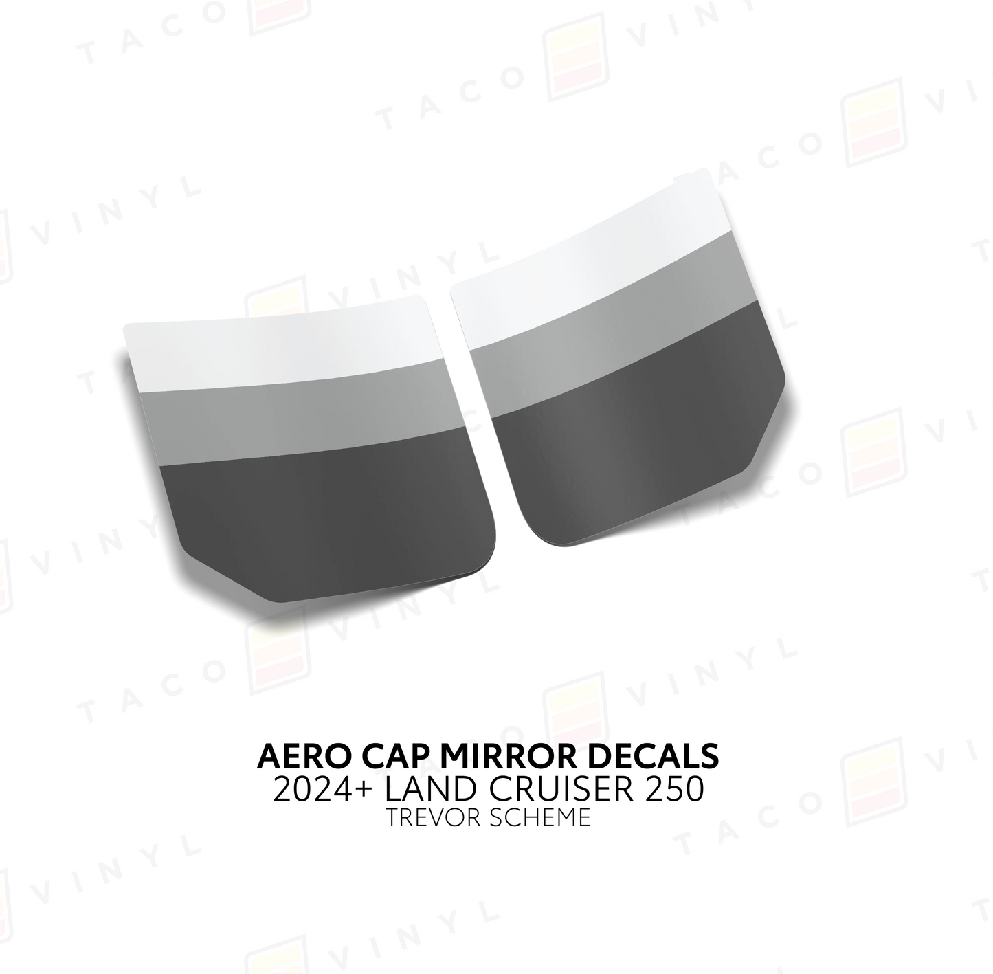Taco Vinyl Land Cruiser 250 Aero Cap Mirror Decals | '24+ Land Cruiser