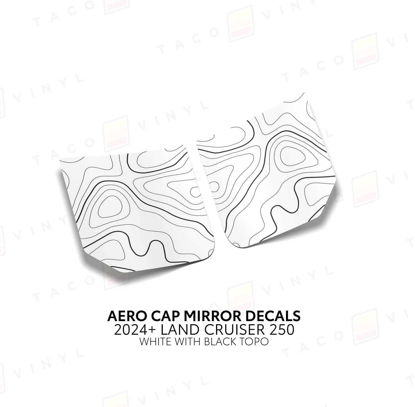 Taco Vinyl Land Cruiser 250 Aero Cap Mirror Decals | '24+ Land Cruiser
