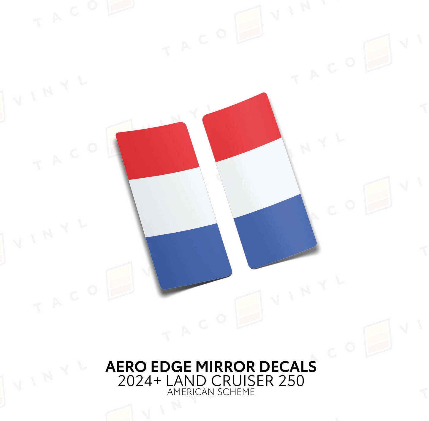 Taco Vinyl Land Cruiser 250 Aero Edge Mirror Decals | '24+ Land Cruiser