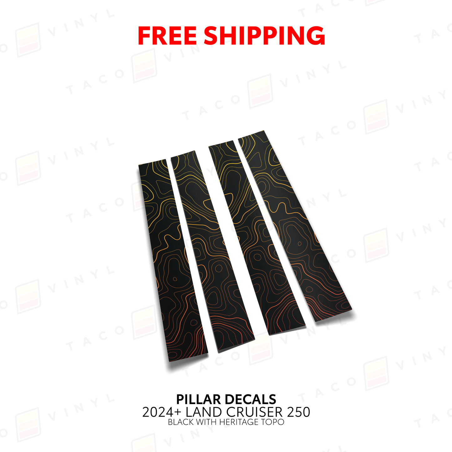 Taco Vinyl Land Cruiser 250 Door Pillar Decals | '24+ Land Cruiser