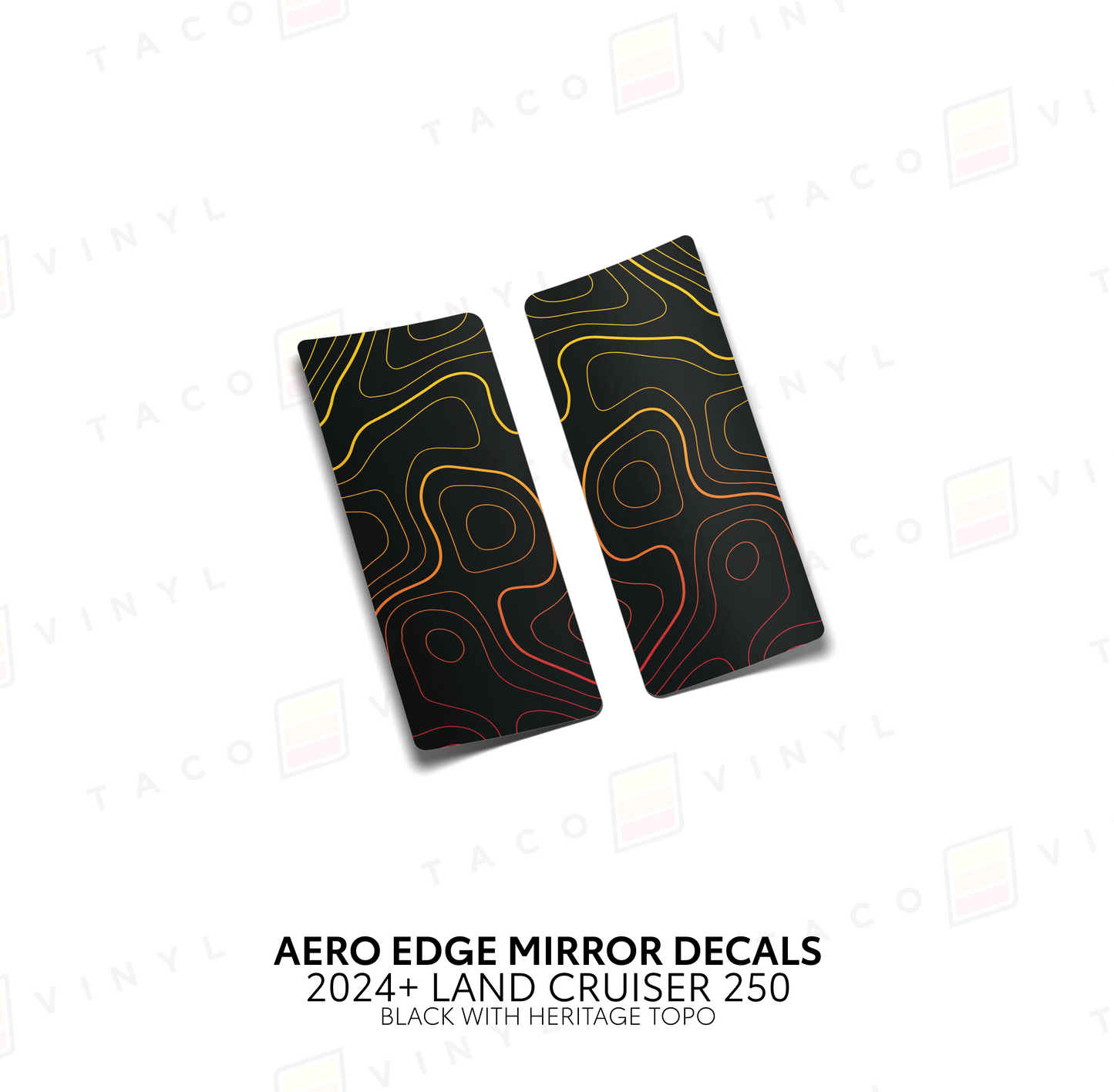 Taco Vinyl Land Cruiser 250 Aero Edge Mirror Decals | '24+ Land Cruiser