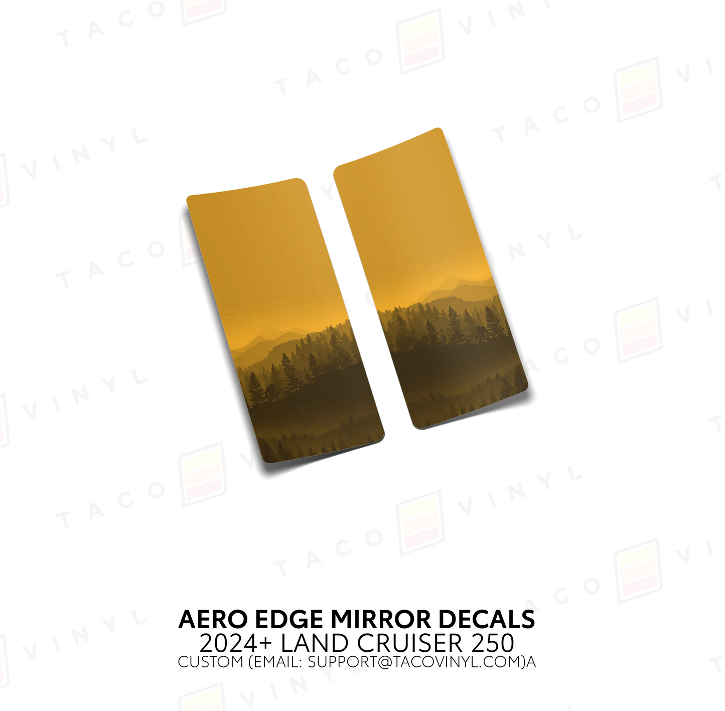 Taco Vinyl Land Cruiser 250 Aero Edge Mirror Decals | '24+ Land Cruiser