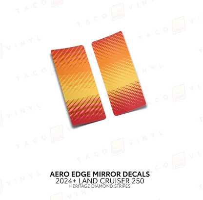 Taco Vinyl Land Cruiser 250 Aero Edge Mirror Decals | '24+ Land Cruiser