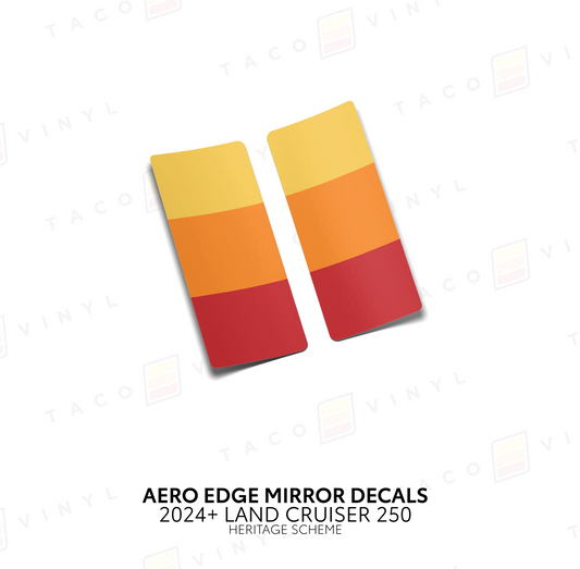 Taco Vinyl Land Cruiser 250 Aero Edge Mirror Decals | '24+ Land Cruiser