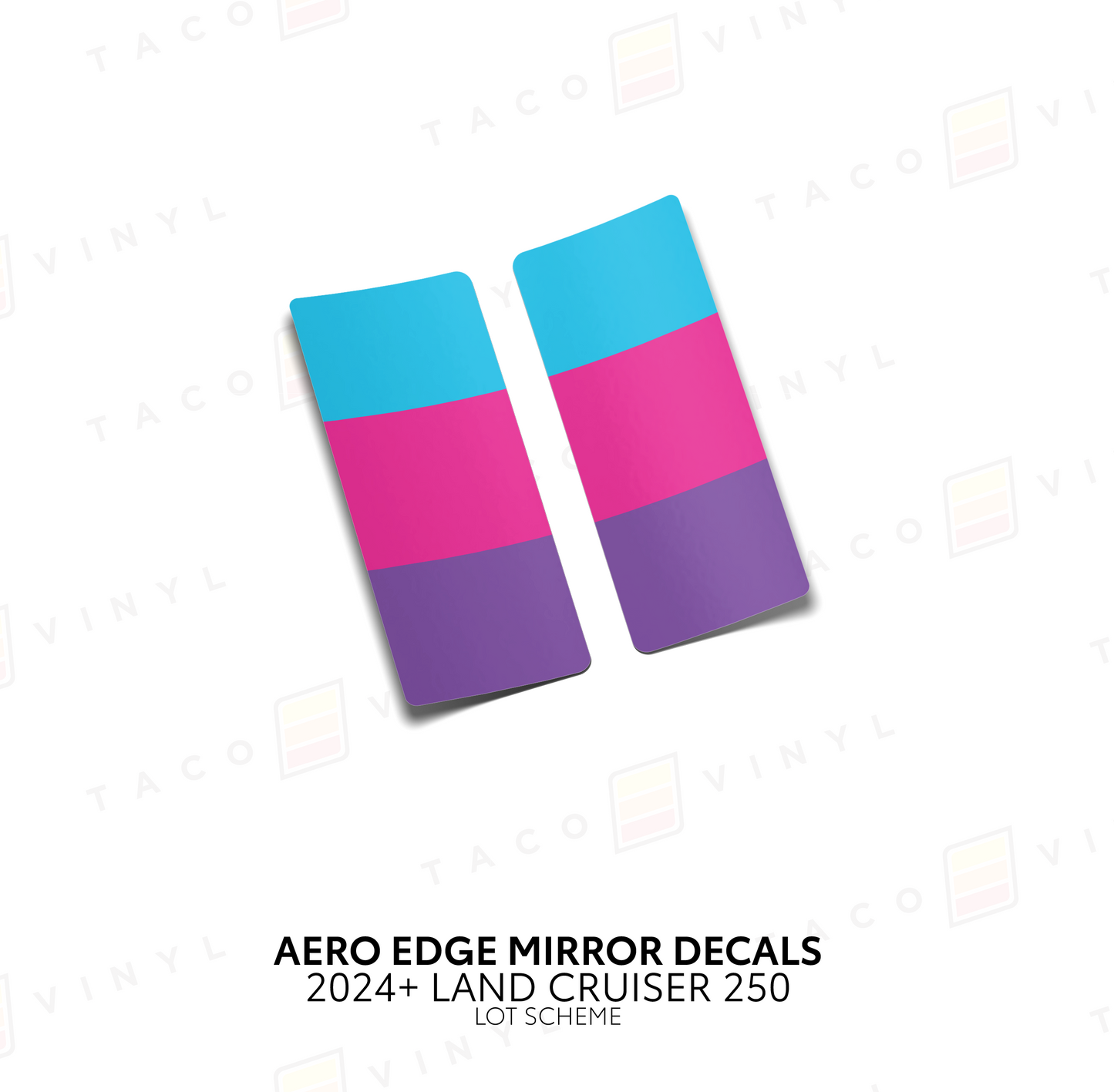 Taco Vinyl Land Cruiser 250 Aero Edge Mirror Decals | '24+ Land Cruiser