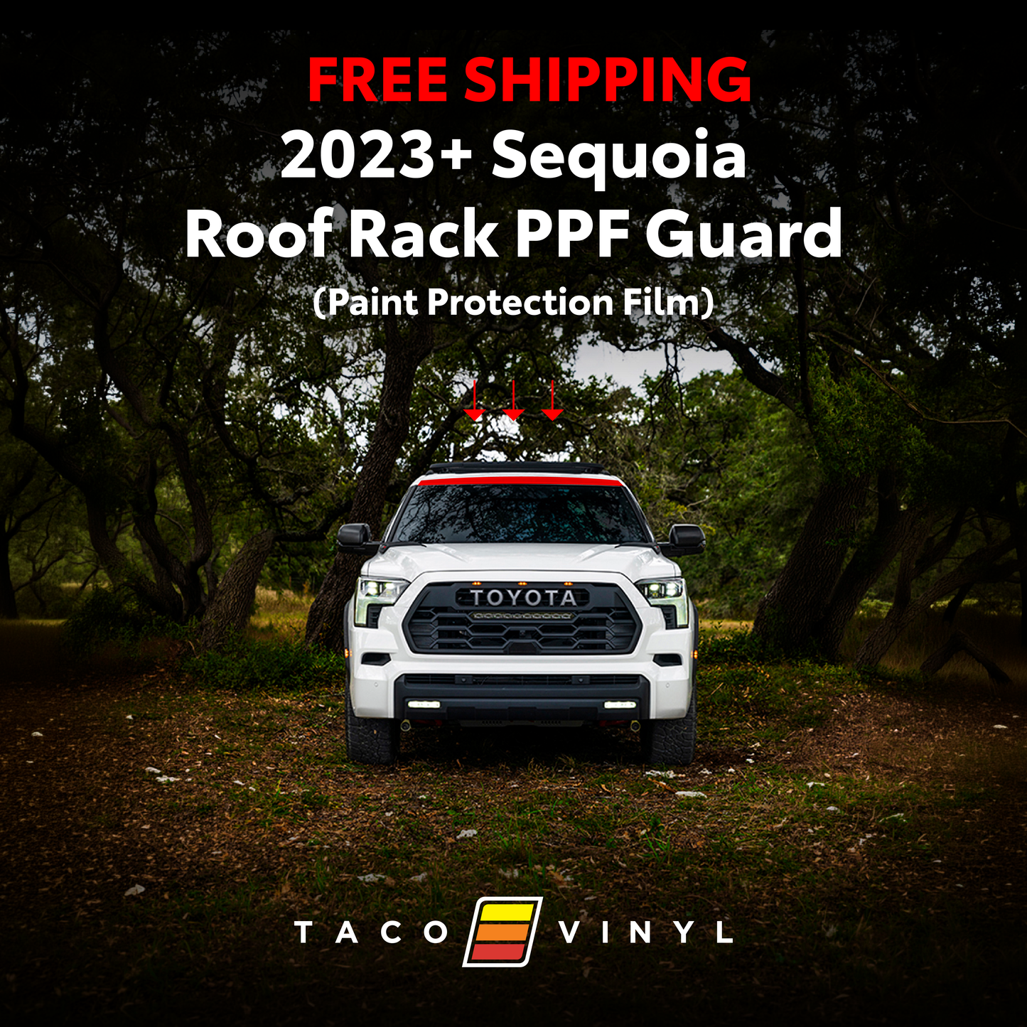 Taco Vinyl Sequoia PPF Roof Rack Guard | '23+ Seqouia