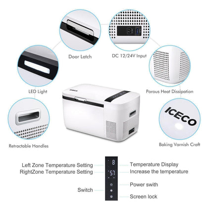 GO20 Dual Zone 12V Portable Freezer| ICECO | 20 LT