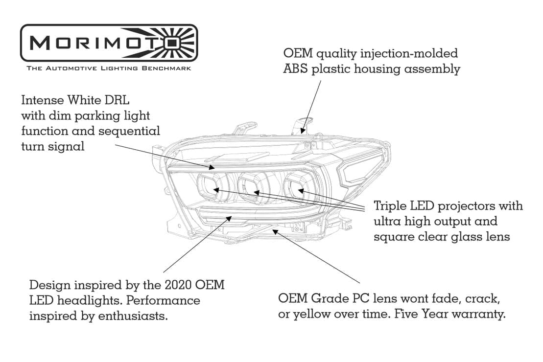 Open Box: Morimoto XB LED Headlights (White DRL) | '16 - '23 Tacoma
