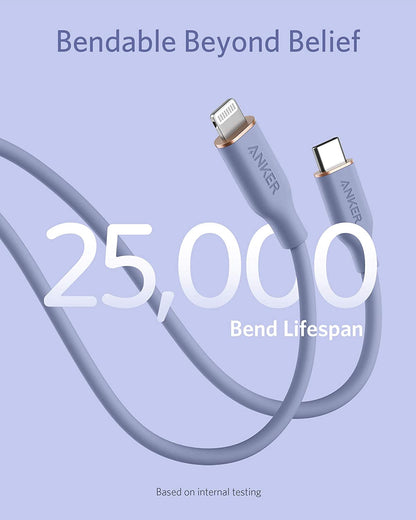 Anker 641 USB-C to Lightning Cable (Flow, 3 ft Silicone)