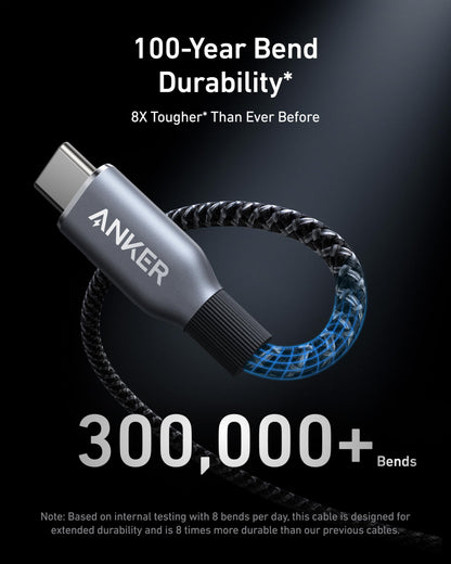 Anker Prime USB-C to USB-C Cable (240W, Upcycled-Braided)