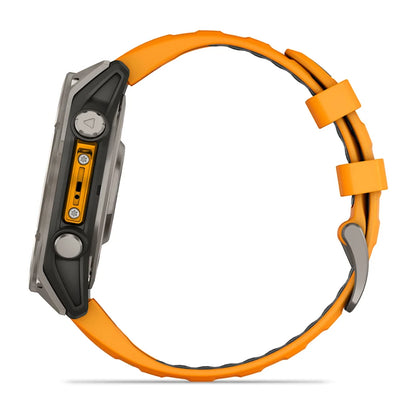 Garmin fēnix® 8 AMOLED, Sapphire, Titanium w/ Spark Orange/Graphite Silicone Band