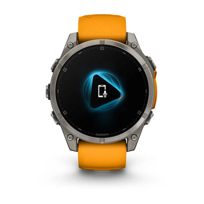 Garmin fēnix® 8 AMOLED, Sapphire, Titanium w/ Spark Orange/Graphite Silicone Band