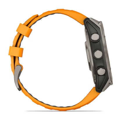 Garmin fēnix® 8 AMOLED, Sapphire, Titanium w/ Spark Orange/Graphite Silicone Band