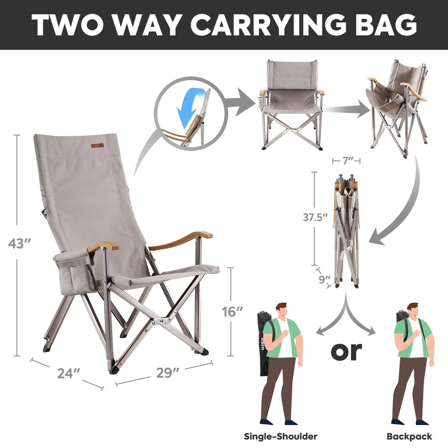 Hi1600L Folding Camping Chairs for Outside| ICECO