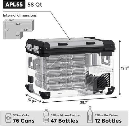 APL55 Dual Zone 12 Volt Fridge | ICECO | 55 LT