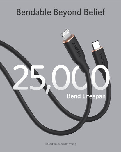 Anker 641 USB-C to Lightning Cable (Flow, 3 ft Silicone)
