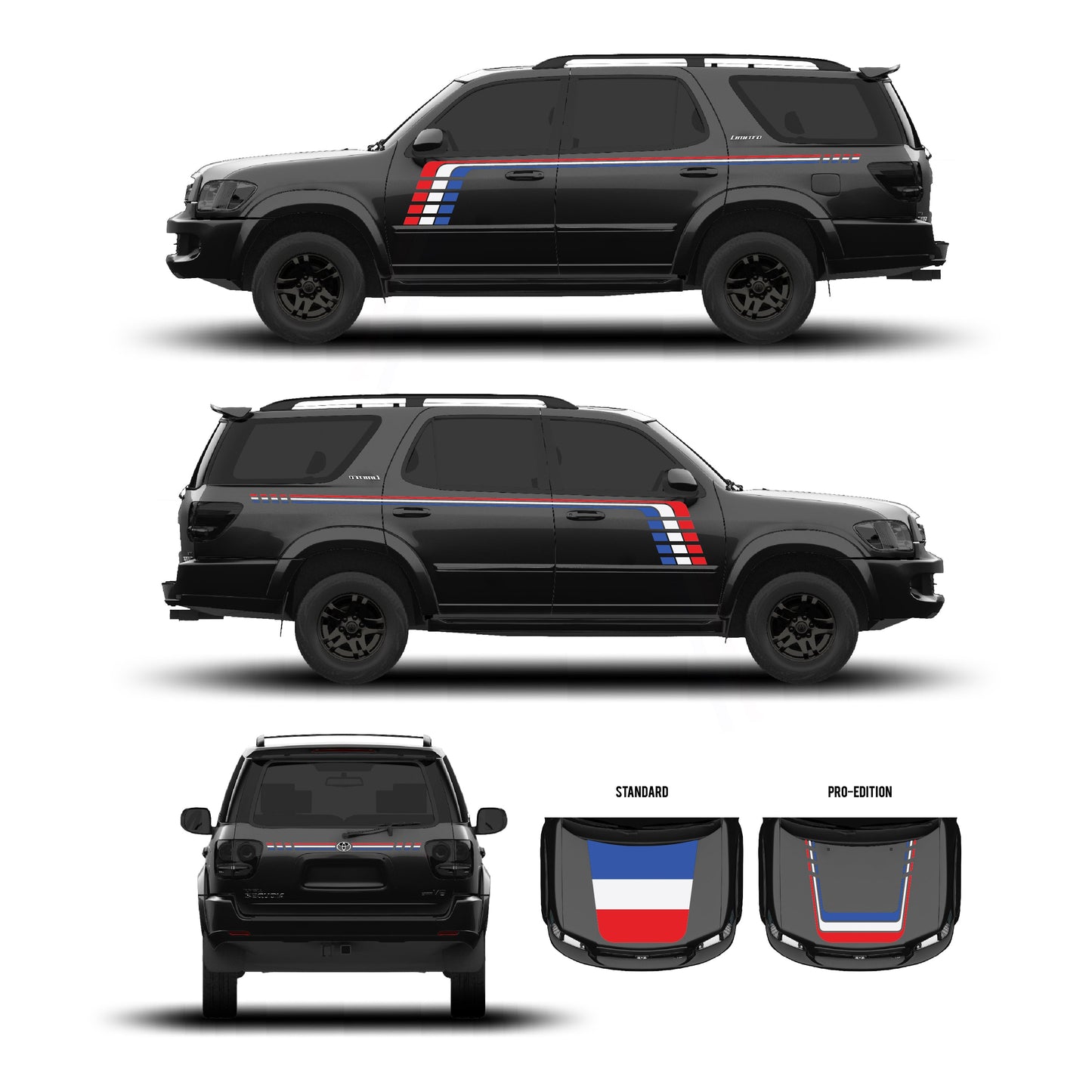 Taco Vinyl Sequoia Checkered Stripe Kit | '01 - '07 Sequoia