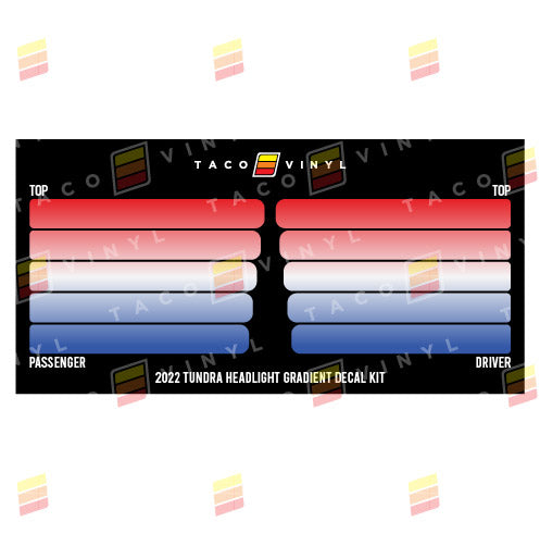 Taco Vinyl Tundra Headlight Gradient Decal Kit | '22+ Tundra