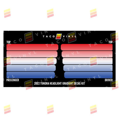 Taco Vinyl Tundra Headlight Gradient Decal Kit | '22+ Tundra