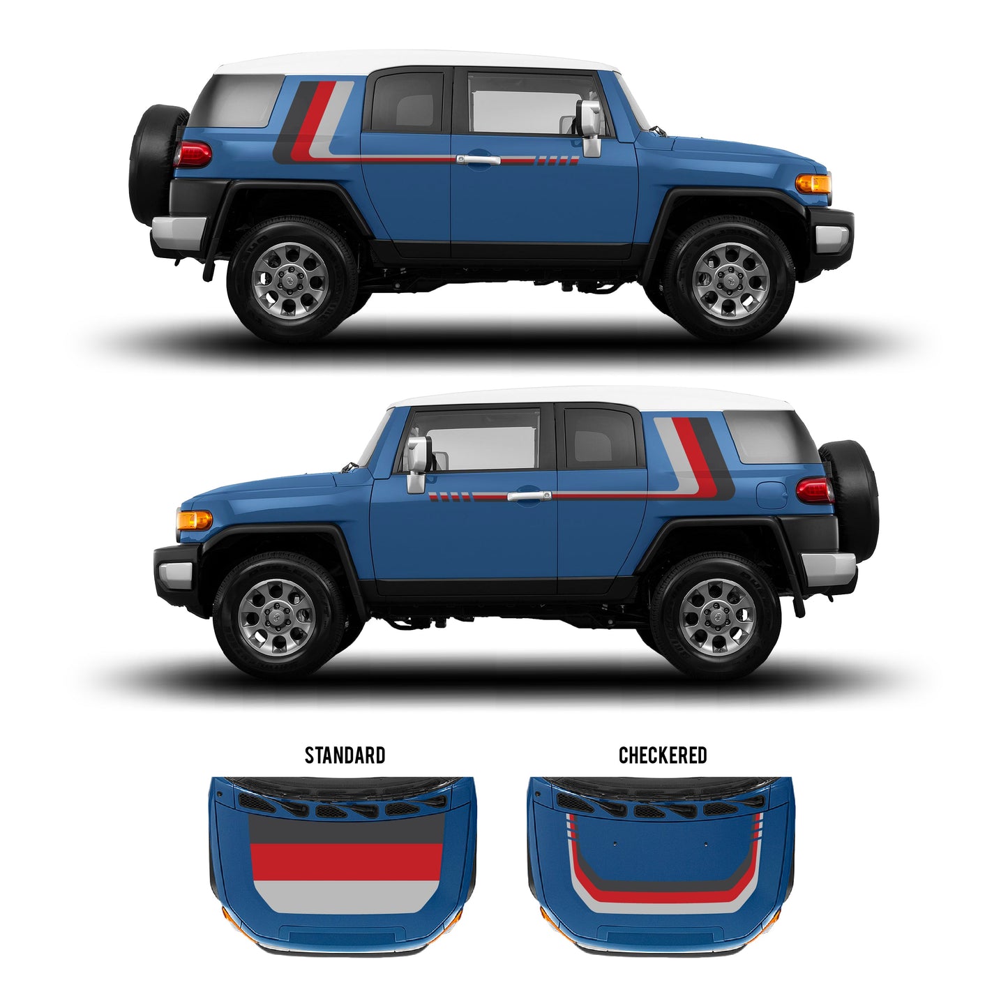 Taco Vinyl FJ Cruiser Checkered Stripe Kit | '07 - '14 FJ Cruiser